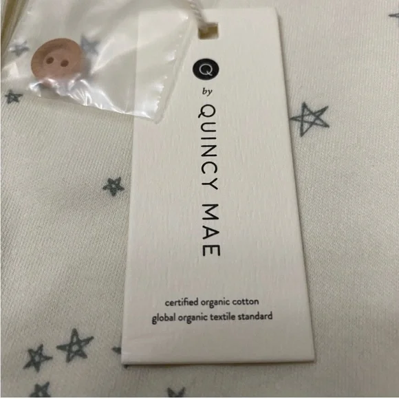 Last Call!Quincy Mae Romper, Organic Cotton, Ivory w/ blue stars, Rylee + Cru - Picture 2 of 8